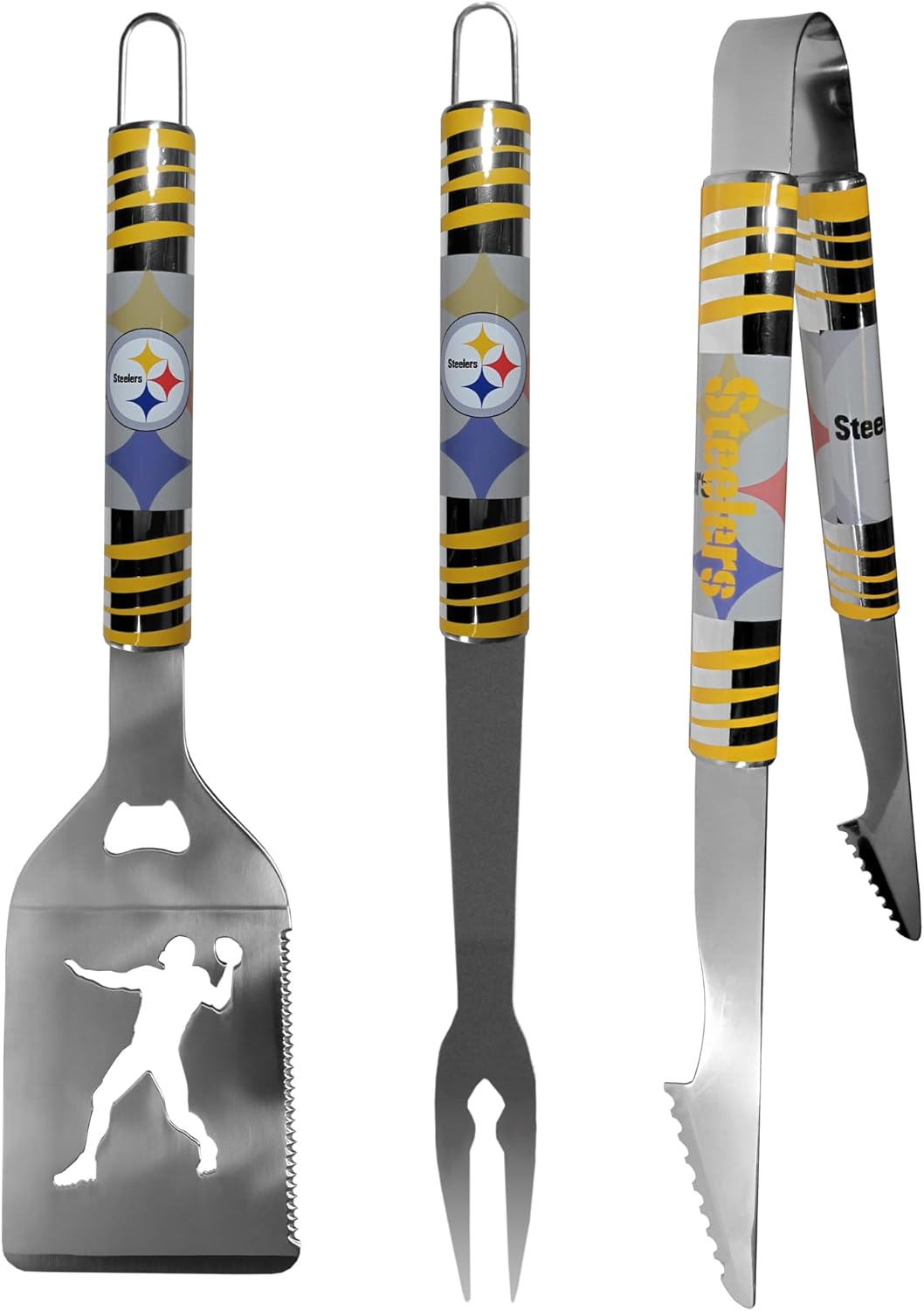 Siskiyou Sports NFL Pittsburgh Steelers 3 pc Tailgater BBQ Tools, One Size, Team Colors