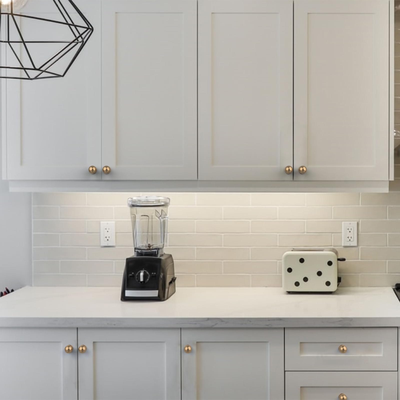 Amerdeco 10 Pack Champagne Bronze Cabinet Knobs Single Hole Cabinet Pulls 1 Inch Diameter Round Drawer Knobs and Pulls for Bathroom Cabinets ZH0053