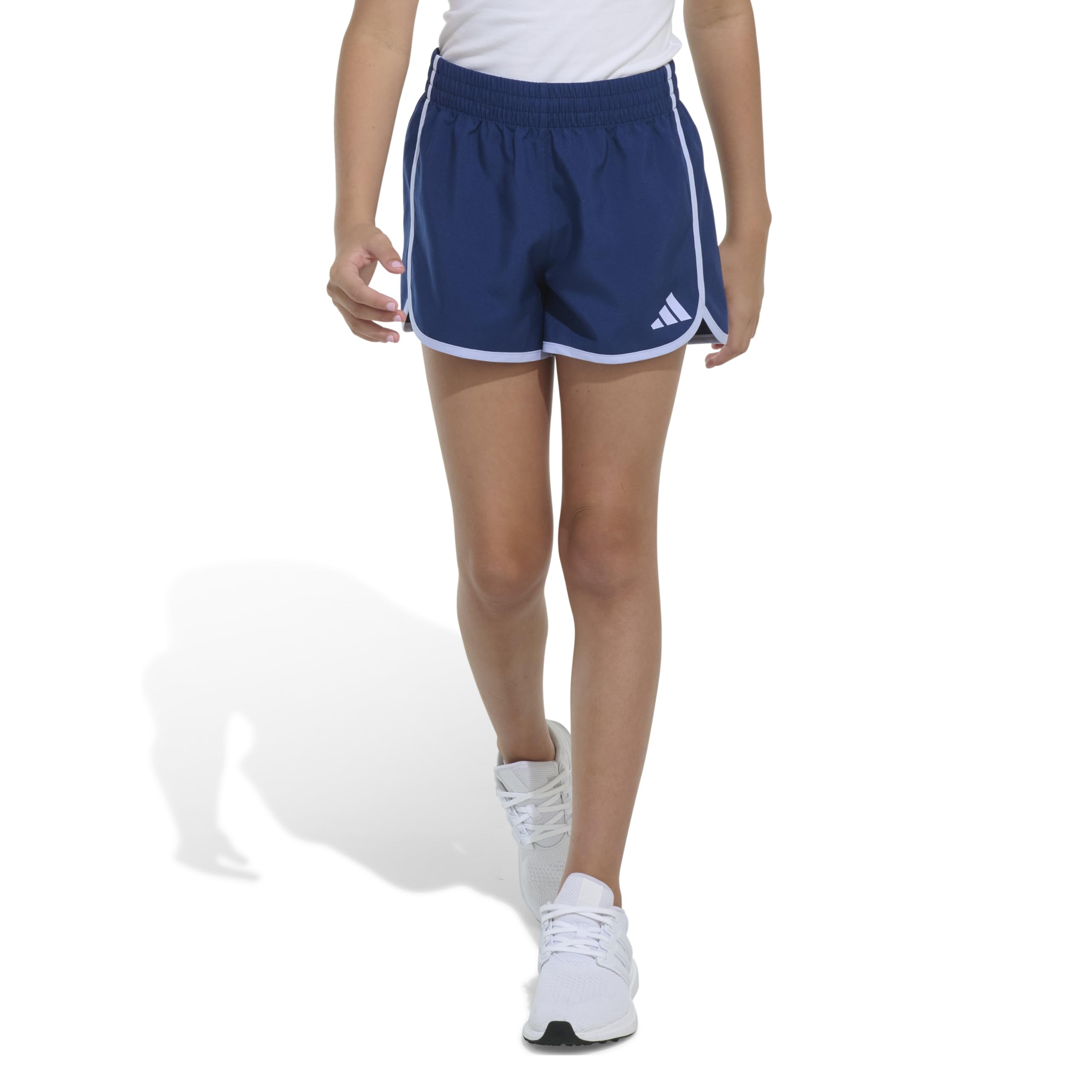 adidas Girls Elastic Waistband Retro Woven Gym Shorts