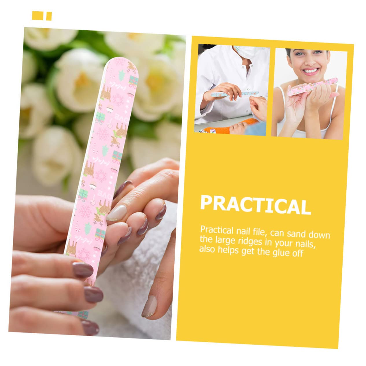 WOONEKY Set Di 5 Lime Per Unghie Natalizie Lucidatrici A Grana Fine Per Unghie Da Uomo Per Manicure 15 Pezzi*5