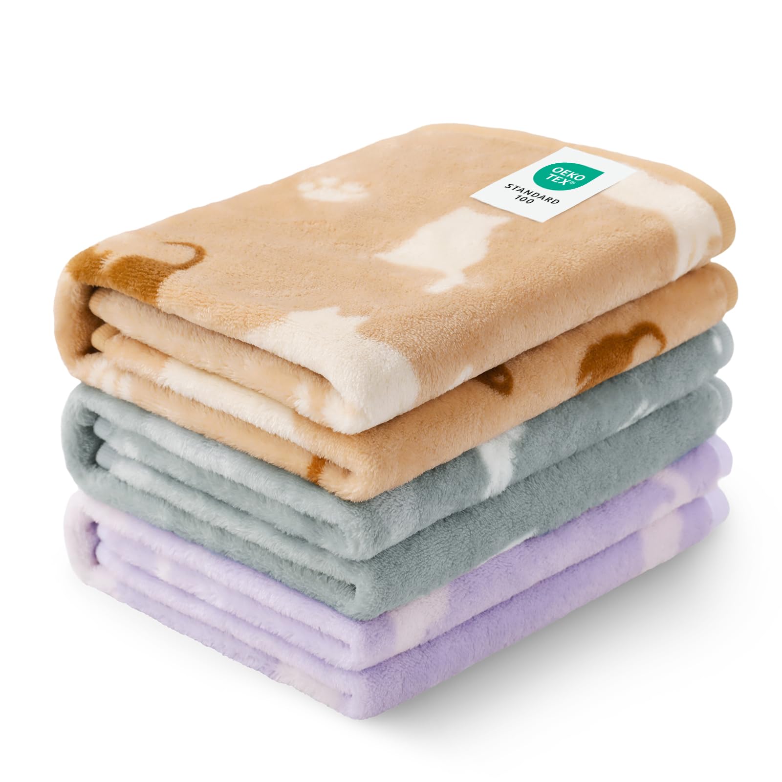 Luciphia Dog Blanket 3 Pack, Soft Cozy Fleece Throw for Puppy Cat,30"x20"