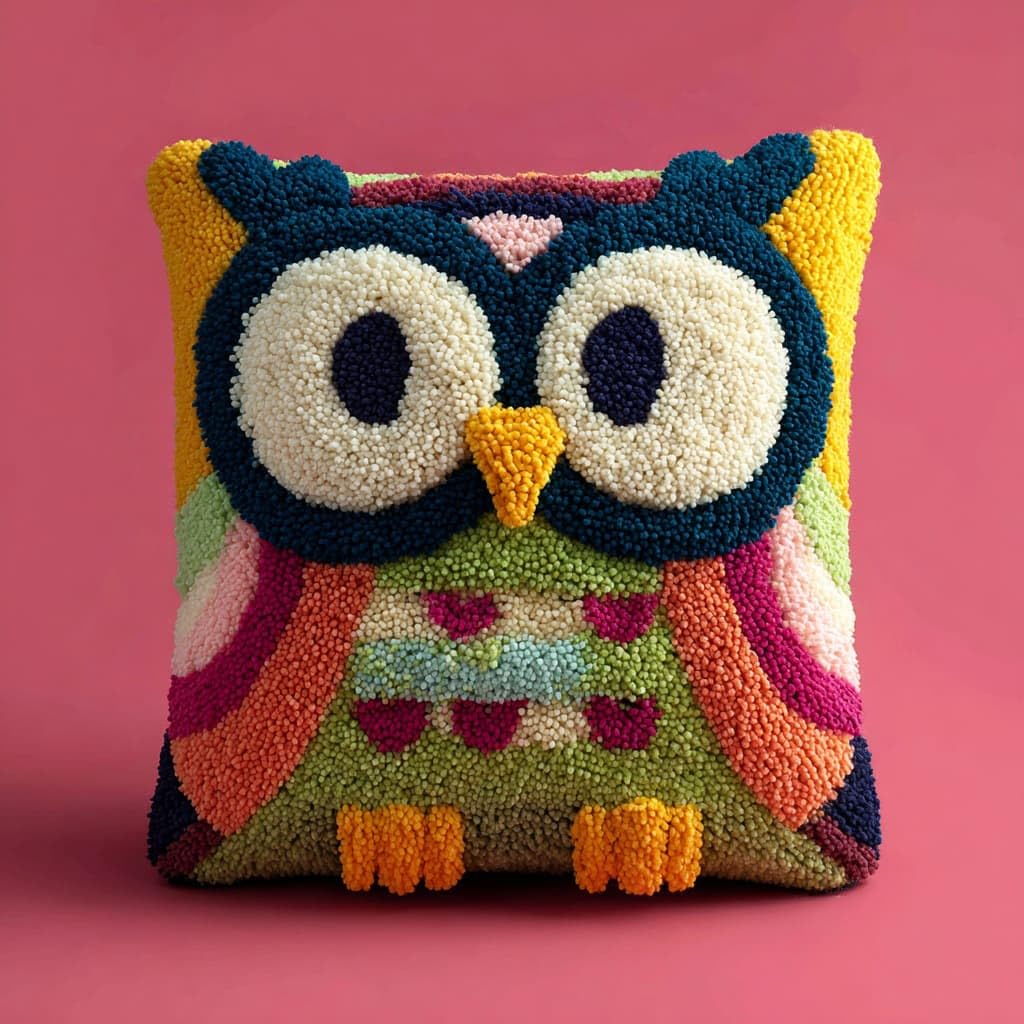 Wallustrioaw Latch Hook Cushions-E Latch Hook Cushion Kits For Adultsanimal Owl