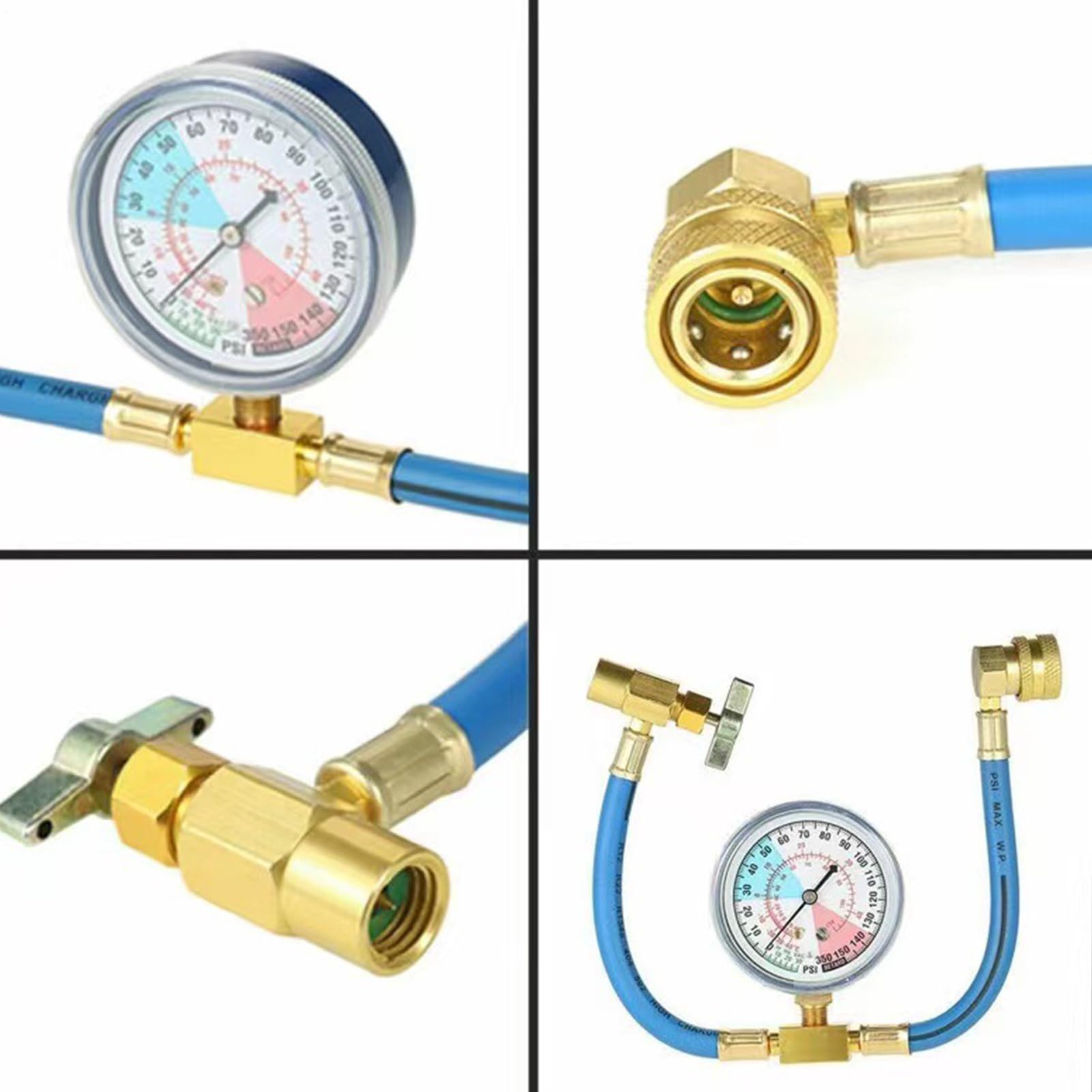 Kit refrigerante auto - strumento di riempimento R134A, manometro collettore di pressione | di ricarica freon per auto, apparecchiature di manutenzione 'aria condizionata per camion SUV B