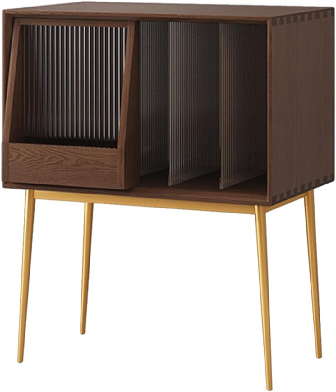 CD Holder Record storage rack cabinet metal movable sliding door