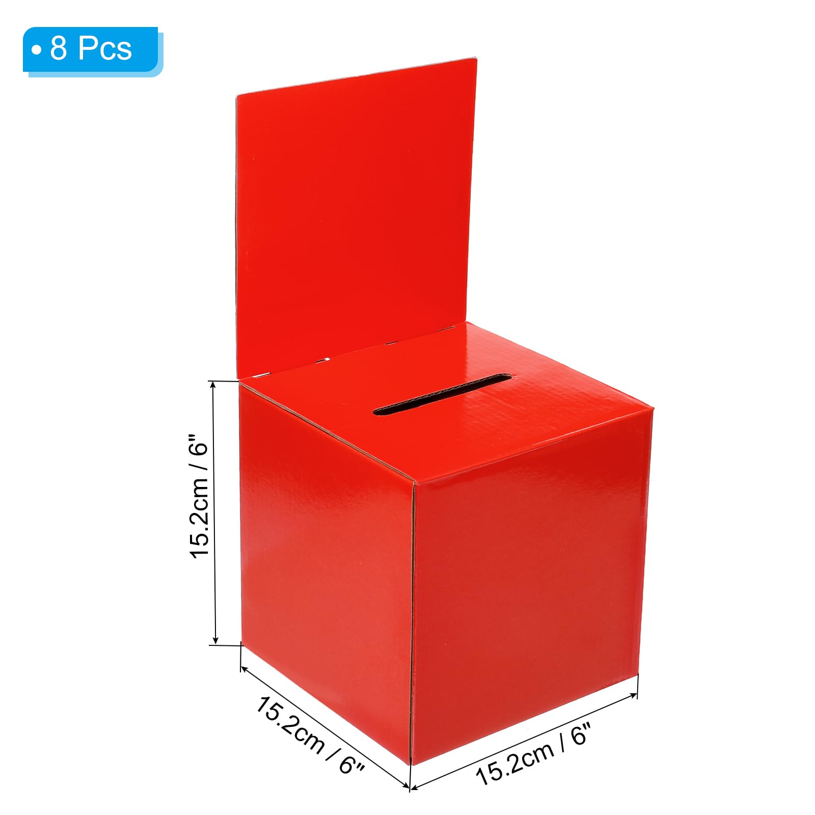PATIKIL Cardboard Suggestion Box, 8 Pcs 6"x6"x6" Ballot Box with Removable Header Board Raffle Box for Suggestion Collection - Image 2