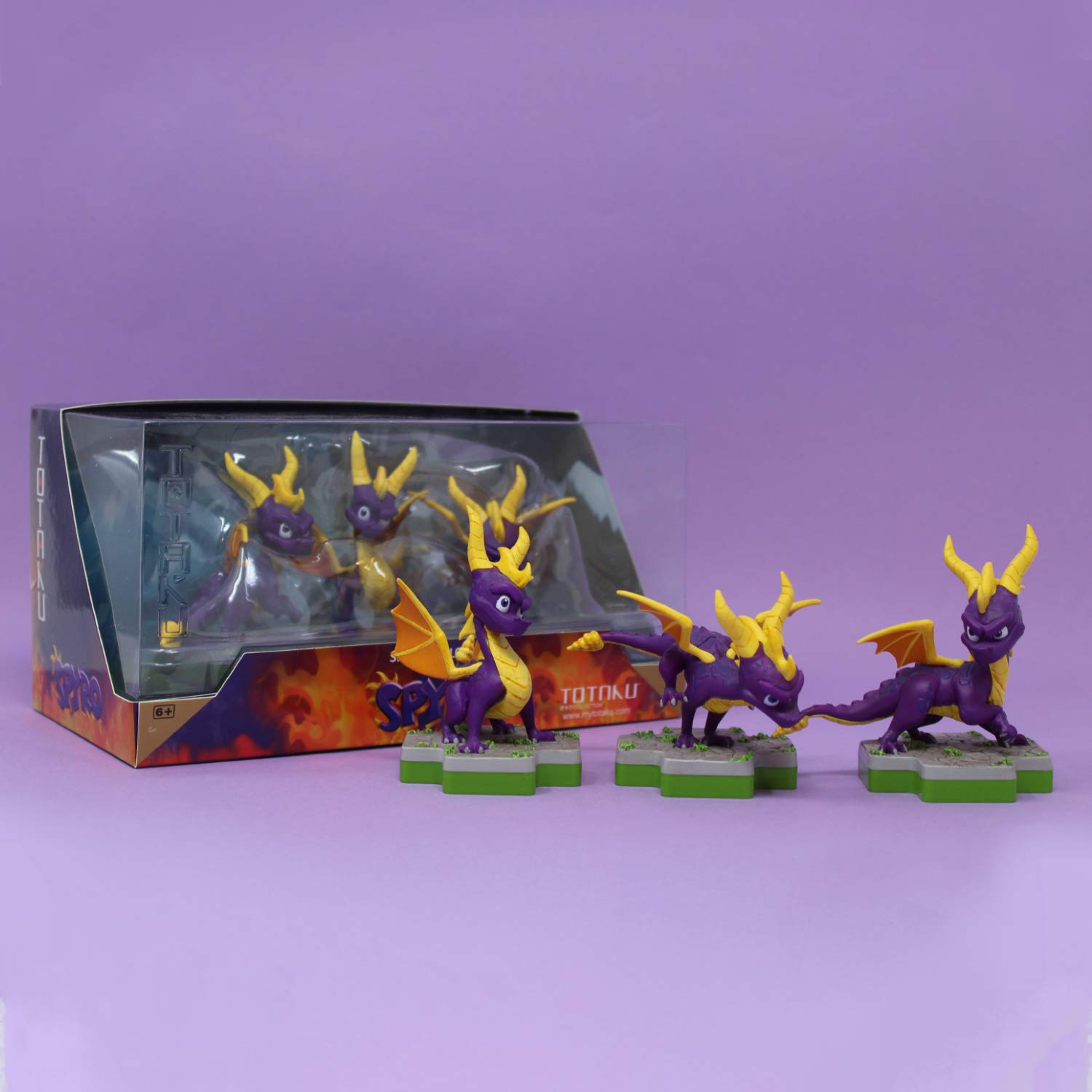 TOTAKU Spyro Figure Trilogy 7 CM No. 35 Dragon Video Game Figurine Set 3 Pieces