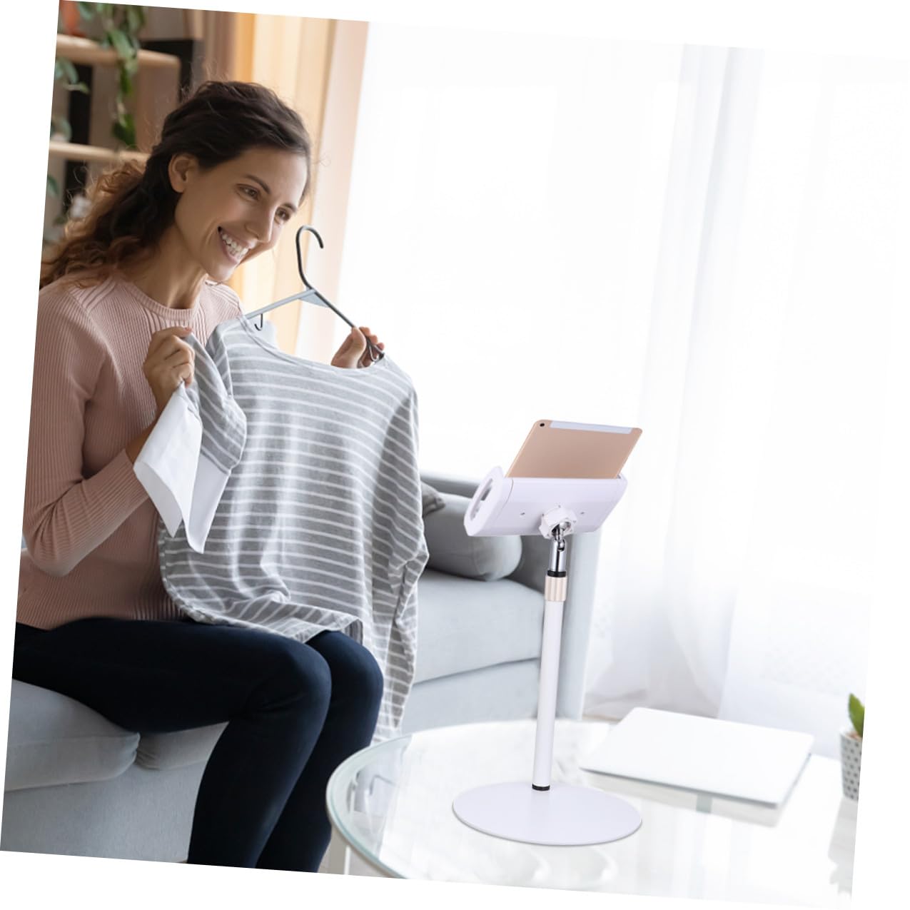 Supporto Abs Tavolo per Telescopico e Tablet da Regolabile in Metallo | Bianco, Installazione Facile, Resistente All'usura, per Telefoni e Tablet
