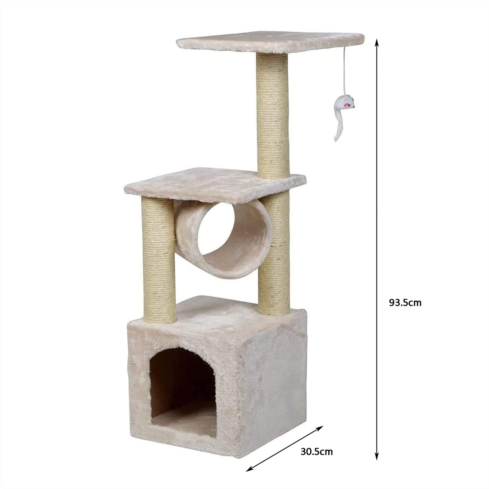 3-poziomowe drzewko dla kota Indoor Pet Activity Furniture Dom do zabawy dla Kitty Kitten Odpowiedni dla kotów domowych Cat Clim e Wielowarstwowe drzewo dla kota i drapak