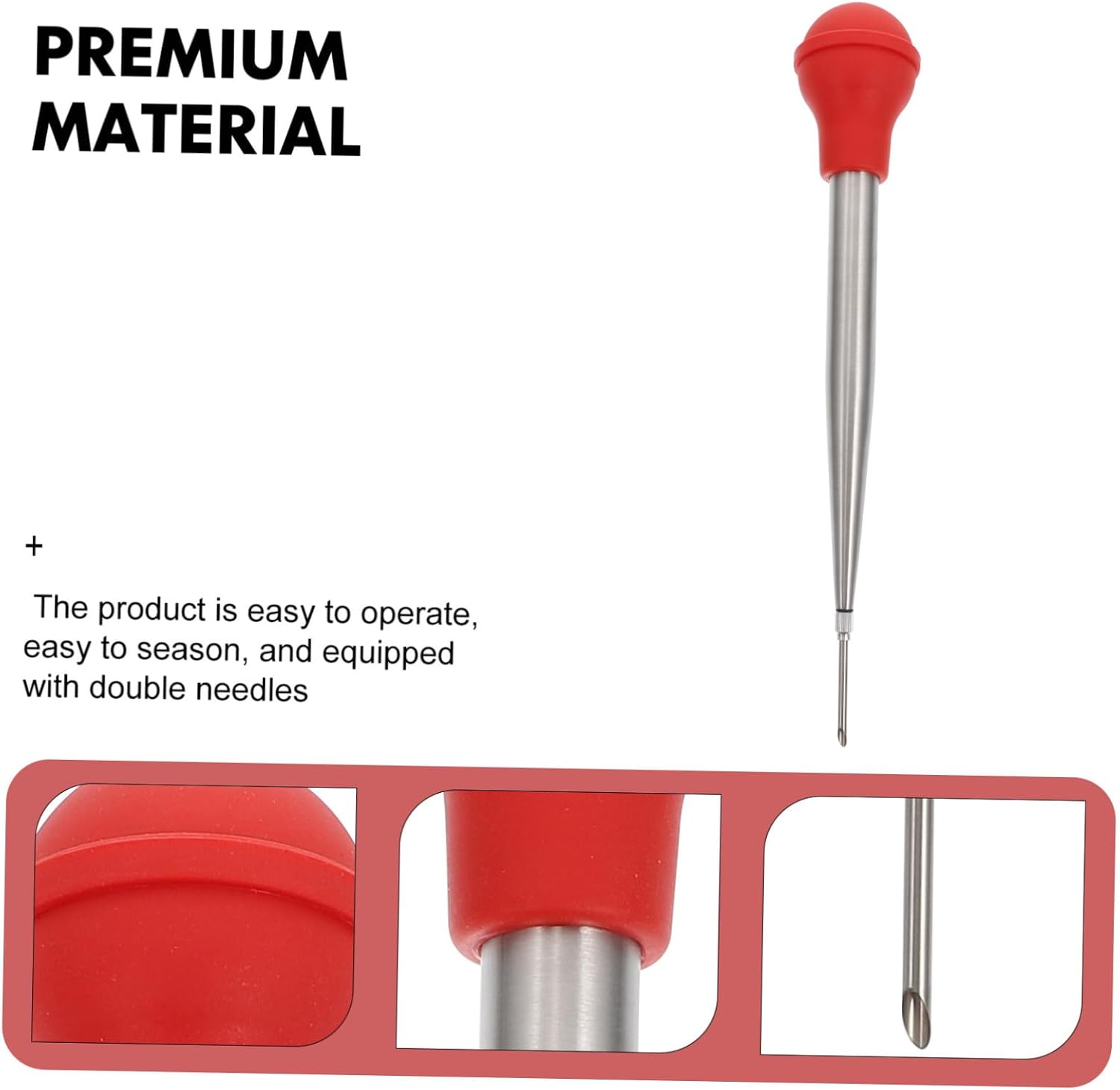 LABRIMP 1set Seasoning Sauce Injector for Turkey and Bbq Food Grade Marinade Tube for Cooking for Families and Restaurants