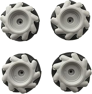 SHYISY Alta tecnología Ruedas Mecanum om-ni for Ros, 4 Uds., 20KG de Carga gr-ande, 60mm, con acoplamientos de 4/5/6mm for ar-duino Raspberry Pi, Piezas de Robot de Juguete DIY (Color : D4mm)