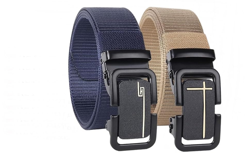 just-style Nylon Fabric Belt for Men | Formal/Casual/Beige-picture-35