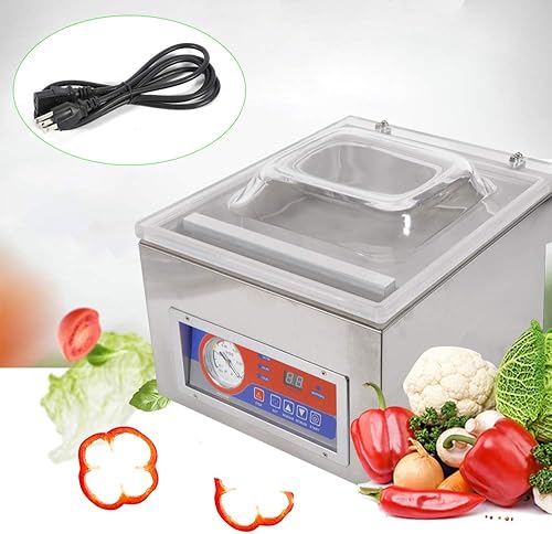 Miniatura 2 de DZ-260S Máquina selladora al vacío de cámara de mesa, sellado al vacío de cámara de alimentos de cocina comercial de 120 W, sellador de máquina de
