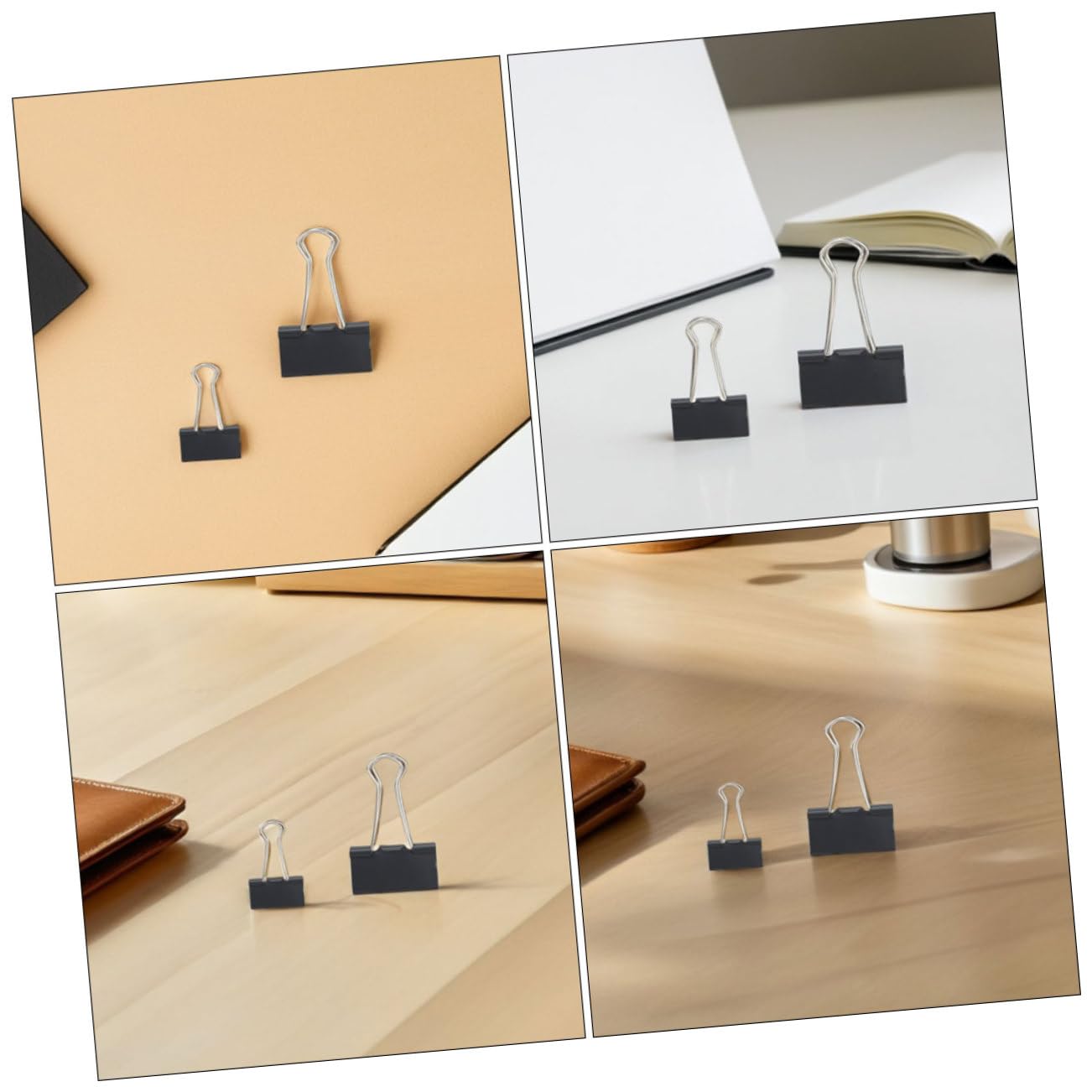 Clips Metálicos para Papel de Oficina 120 Piezas Negros | Diseño de Cola Larga, Estructura Precisa, Agarre Reforzado, Acabado Metálico Elegante y Aspecto Profesional
