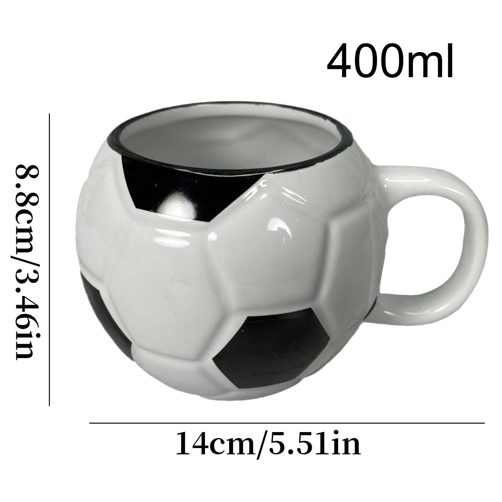 Keramische voetbal mok, voetbal bal vormige keramische mok, grappige voetbal mok koffie beker, sport mok bureau decor, keramische mok voetbal drinken beker, grote capaciteit voor koffie thee melk