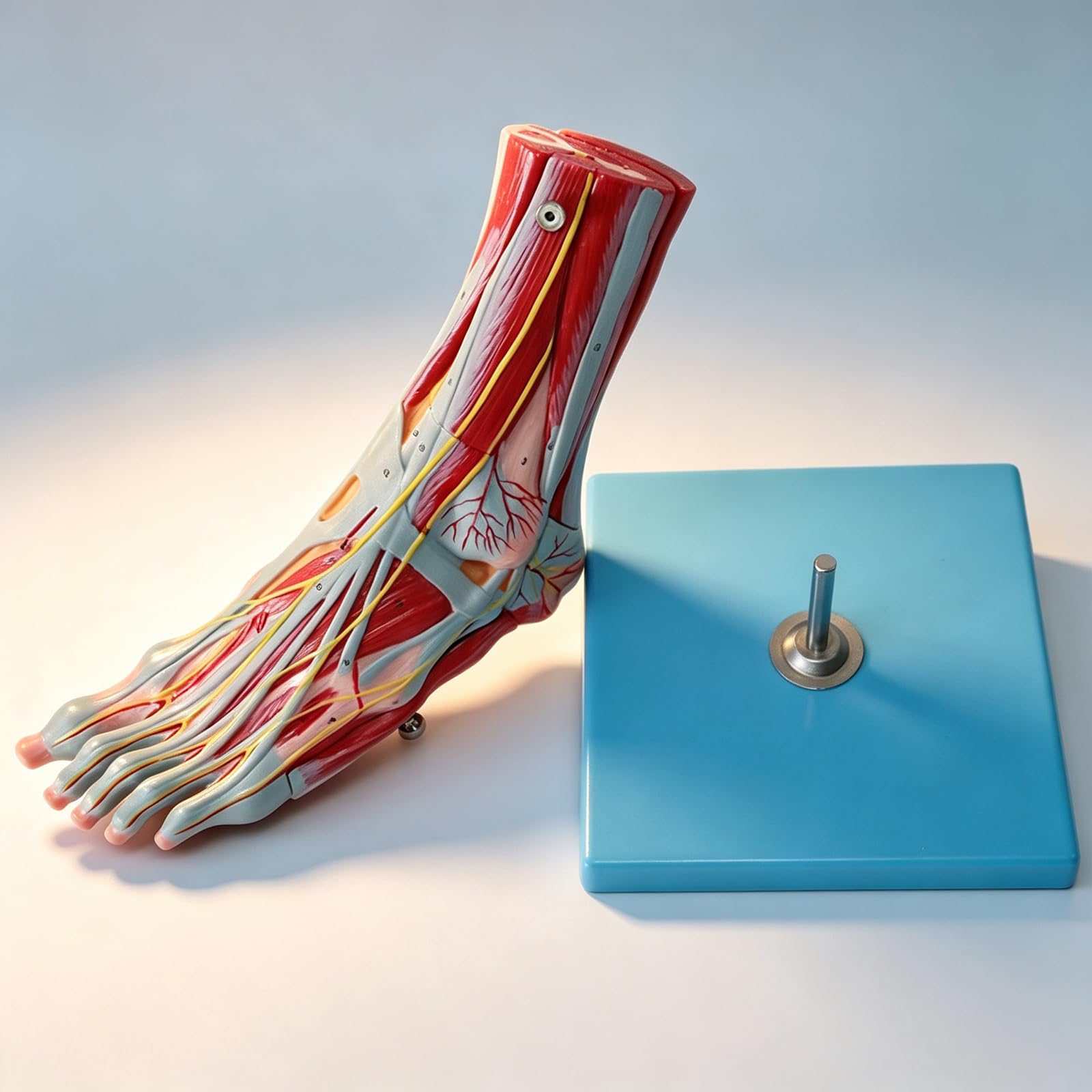 Modelo Anatómico del Pie, Modelo Anatómico del Pie Humano Natural De Gran Tamaño con 9 Partes Y 52 Signos Digitales, Exhibición Didáctica De Músculos Y Ligamentos del Pie.