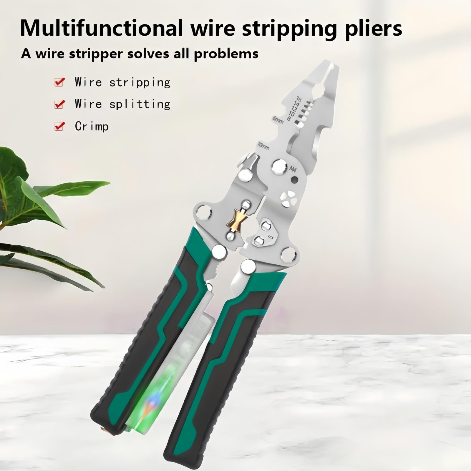 Professional Electrical Pliers,18-in-1 Multi Tool for Electricians, Green - Image 2