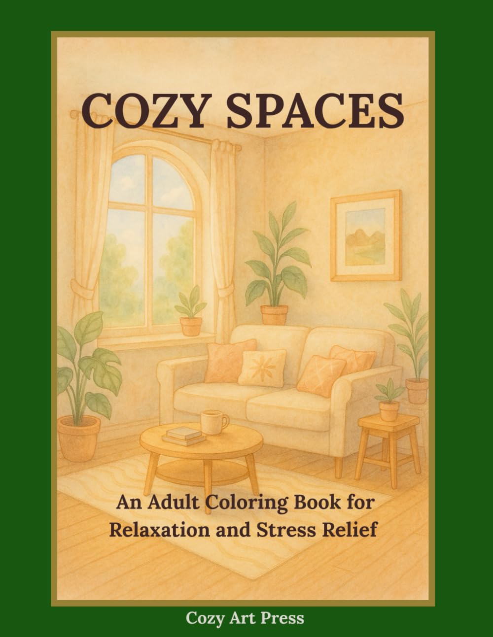 COZY SPACES: An Adult Coloring Book for Relaxation and Stress Relief