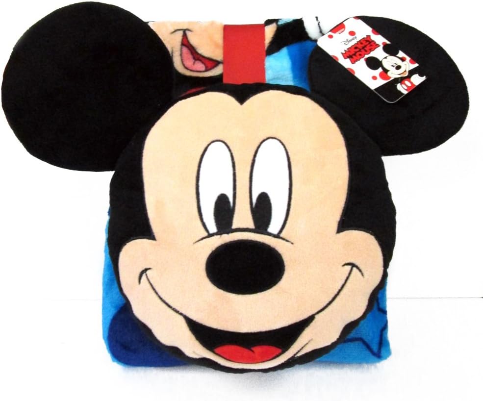 Jay Franco Disney Mickey Mouse 40" x 50" Throw Blanket, Kids Super Soft 2 Piece Nogginz Set (Official Product)