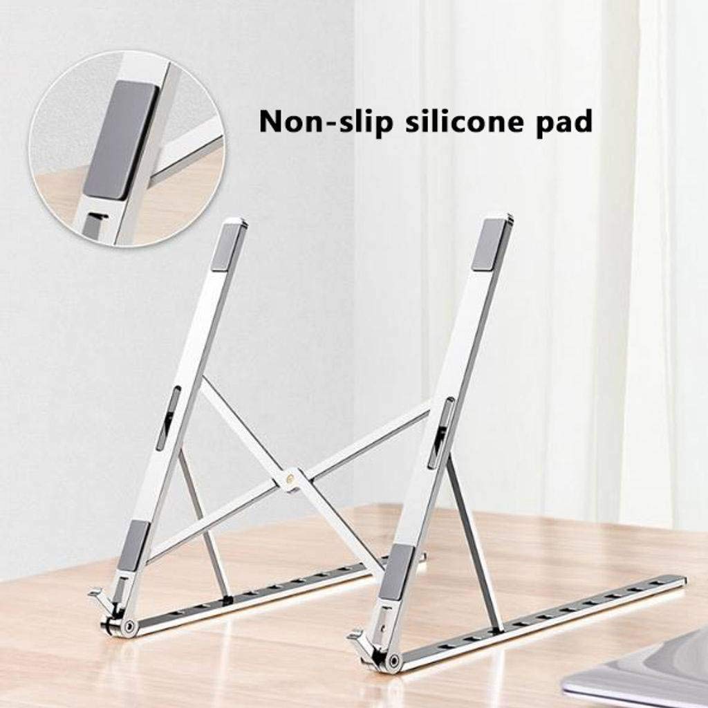 Supporto per Laptop, Supporto per Laptop Portatile Regolabile Supporto Multifunzione per Riser in Alluminio Pieghevole Adatto per Laptop da 11-17 Pollici Tablet Notebook-Grigio