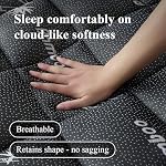 Queen Mattress Topper, Viscose Derived from Bamboo Thick Pillow Top Mattress Pad with Deep Pocket, Naturally Cooling for Hot Sleepers, Soft for Back Pain Relief, Premium Dark Grey