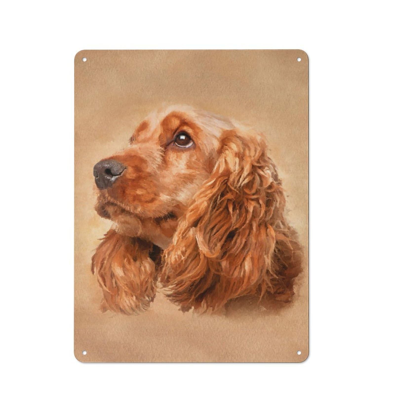 Junmoney English Cocker Spaniel Rustic Metal Wall Sign 40X30cm Featuring For Pub Or Café, For Vintage Wall Decor Fans, For Metal Sign Collectors