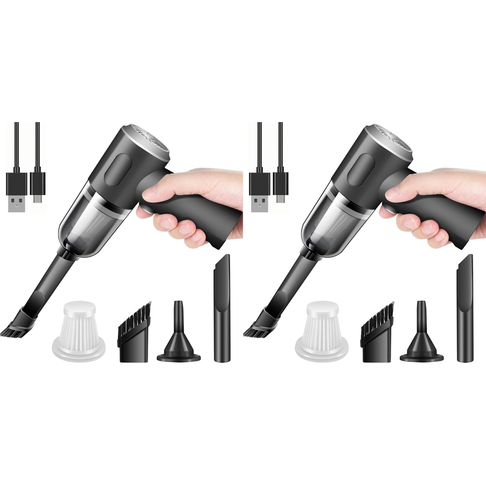Hndhbfgrt 2X Wireless Handheld Car Vacuum Cleaner High Power Rechargeable Household Mini Vacuum Cleaner, Vacuum for Desk