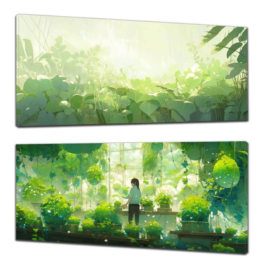 2 Pezzi pianta Pittura Diamante, 5D Diamond Painting verde, 40x90cm Diamond Painting Grandi Dimensioni, Strass Ricamo a Punto Croce Kit Diamond Painting per Decorazioni Natalizie Casa e Regalo O-2