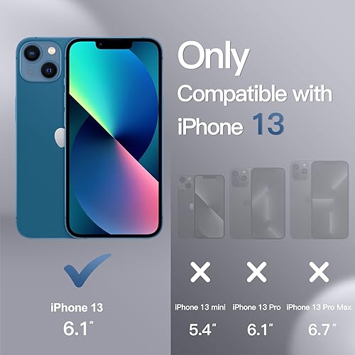 Miniatura 8 de JETech Funda para iPhone 13 de 6.1 pulgadas con protector de pantalla de vidrio templado integrado, protección resistente de cuerpo completo de 360