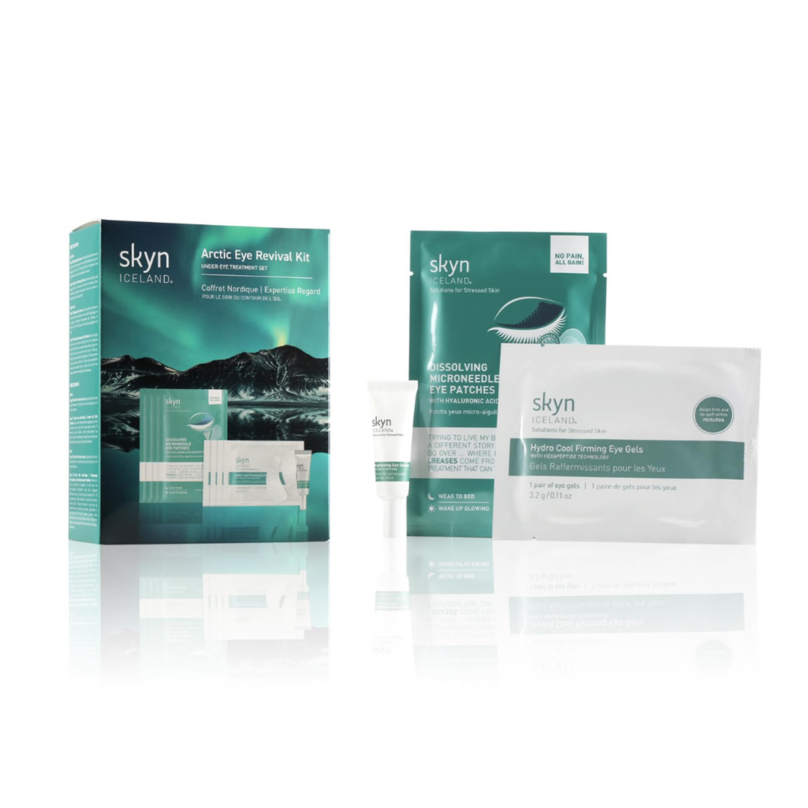 skyn ICELAND Arctic Eye Revival Kit, Under Eye Treatment Set: Eye Gels, Hyaluronic Acid Patches & Eye Serum, 1 Kit