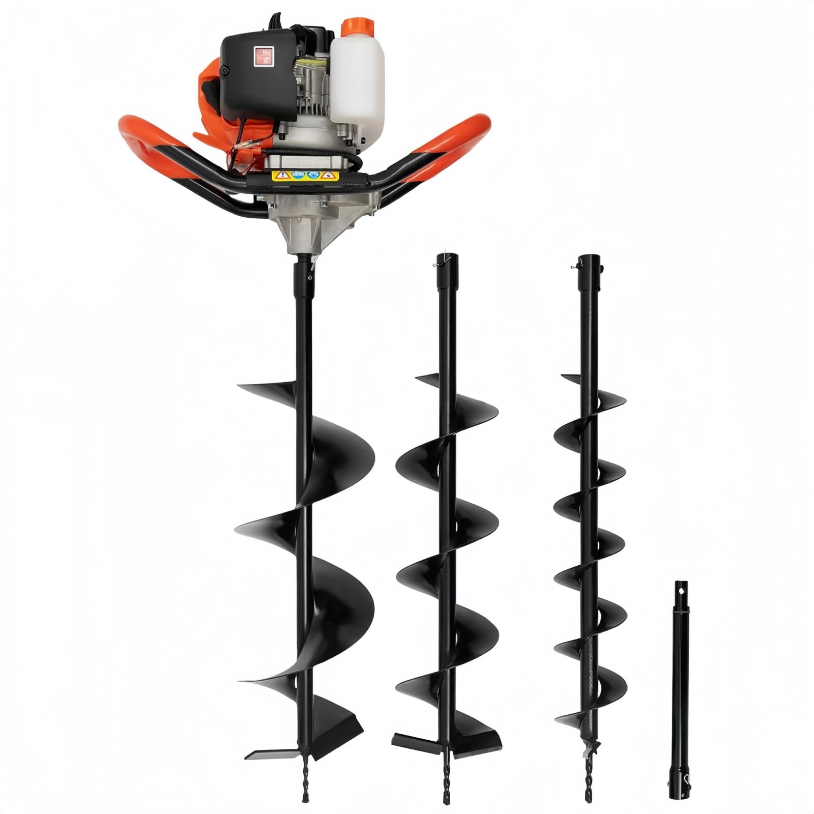Auger Post Hole Digger 52CC 1700W Electric Auger Digging Drill w/4"6"8" Bit Fence Post Hole Borer Ground Drill