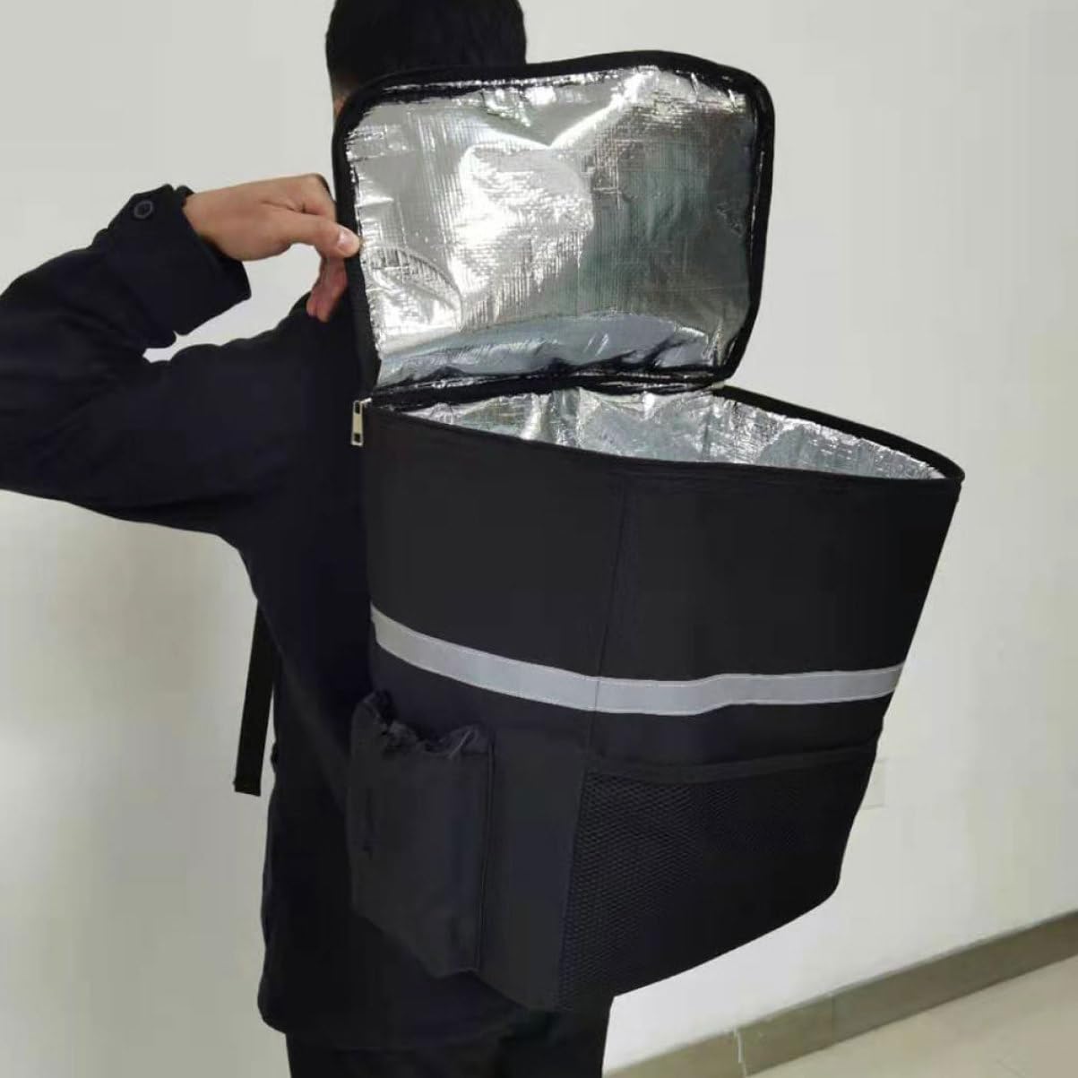 Borsa Termica per Alimenti da Asporto Capacità Cerniera Zaino Isolante per Cibo e Freddo Adatta per Consegne e