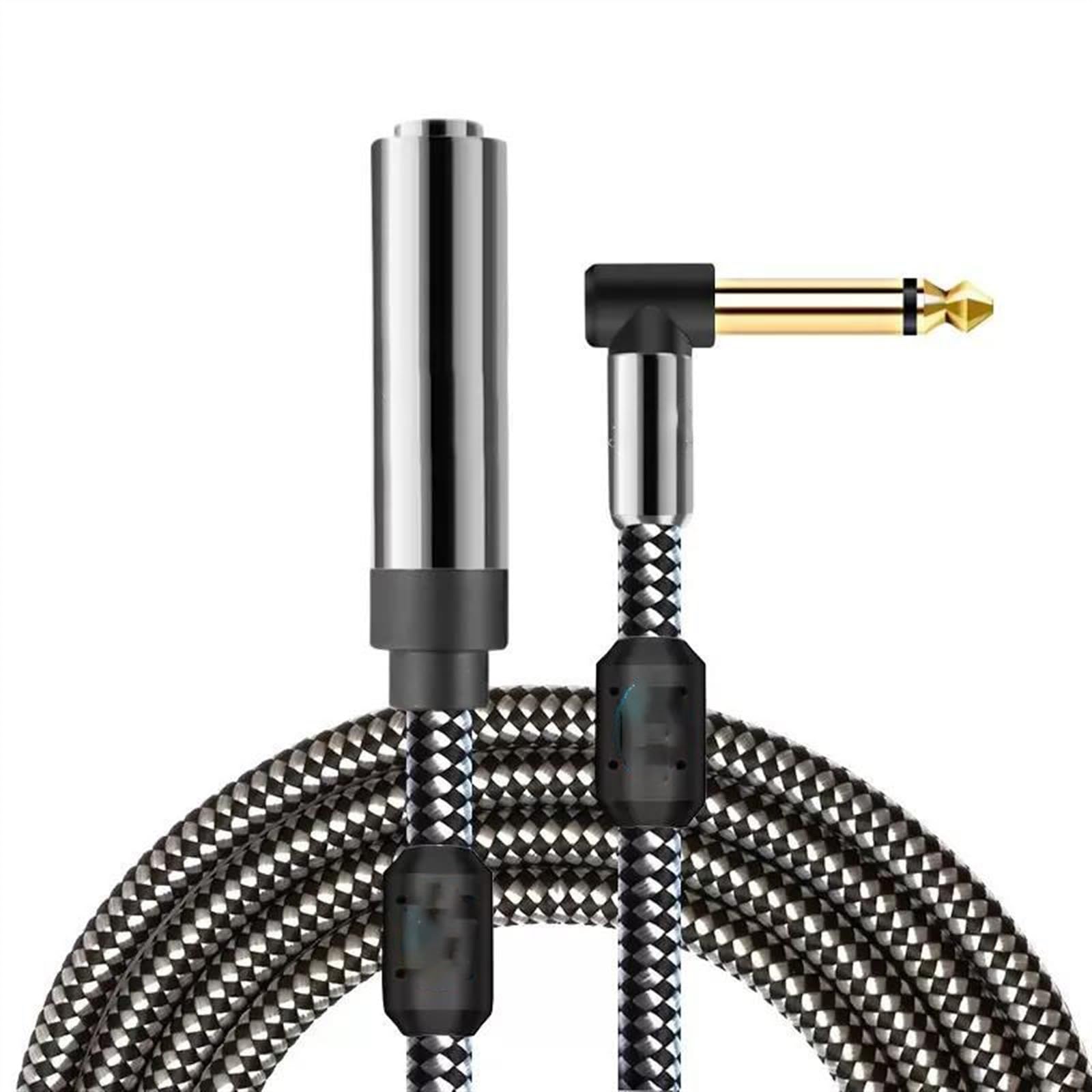 kabel audio instrumentu muzycznego Premium 6.35 Przewód Przedłużający 1/4 Cala TS Jack Męski Na Żeński Kabel Do Gitary, Mikrofonu, Miksera(White-angle,5meter)