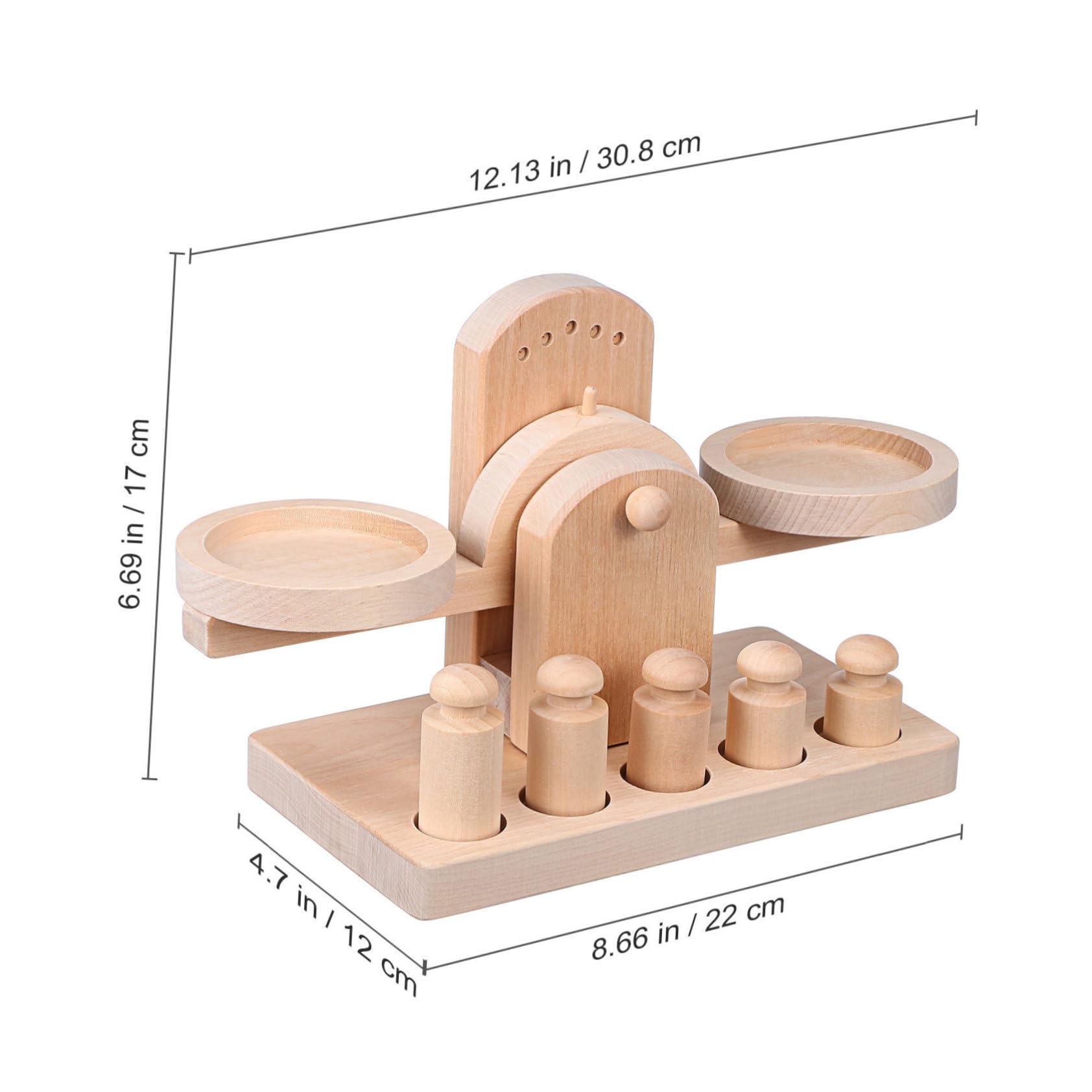 Yardwe Educational Wooden Balance Scale Boys and Girls Scale Toy Children's Weighing Math Learning Toy Balance for Boys and Girls - Image 2
