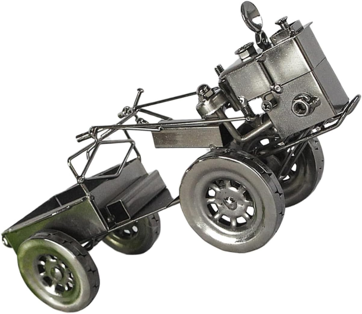 Vintage Metal Tractor Model Bucket Mechanism Retro Style Tractor Statue for Home Decor