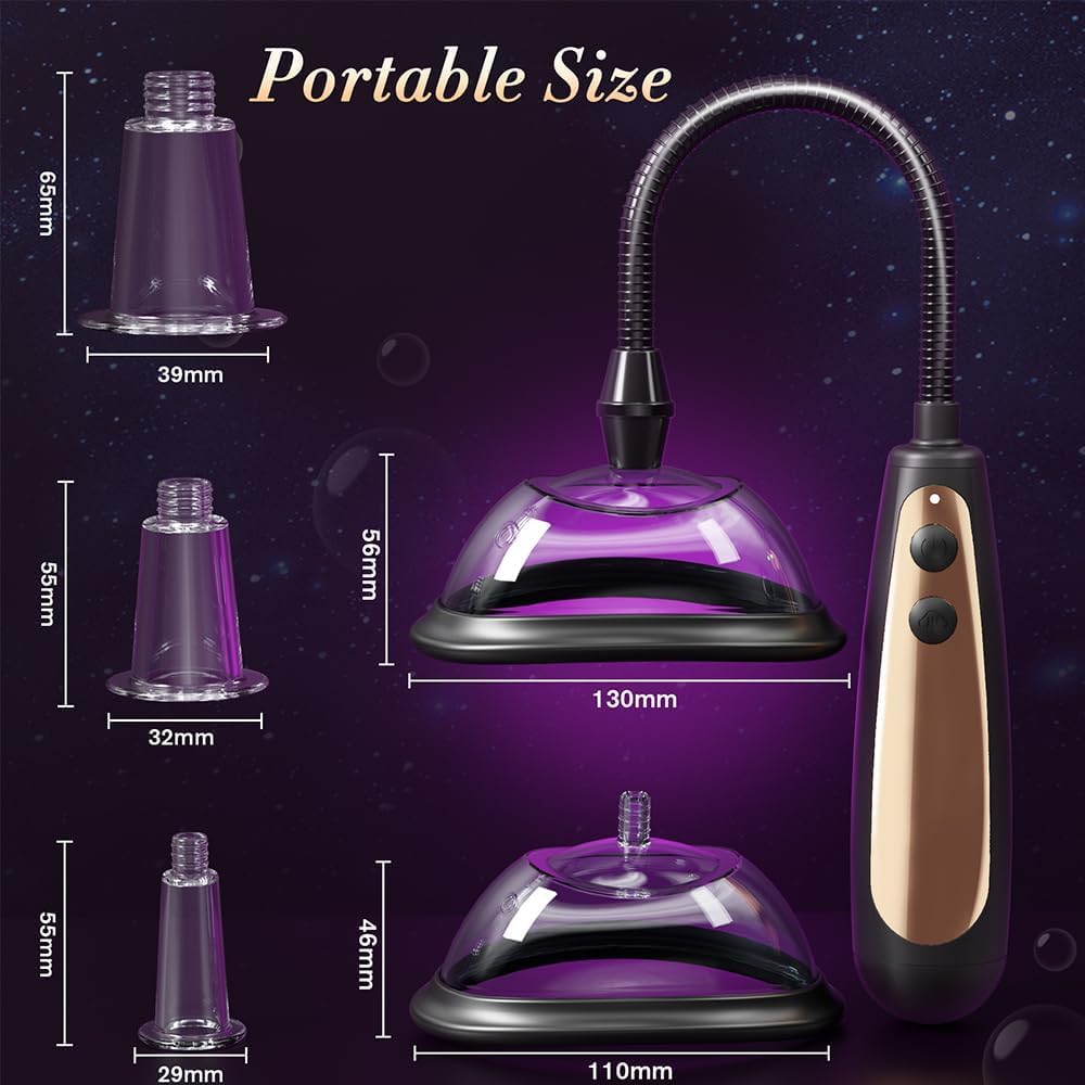 Pompe à chatte Jouets sexuels pour adultes, 5 tasses Jouets pour sucer les tétons et les chattes Pompe vaginale, Jouet sexuel féminin 3 en 1 suceurs de clitoris avec 2 modes d'aspiration