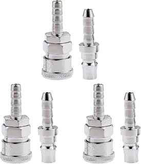 PLEAVIT エアーカプラー エアーホース 取付用 カプラー ジョイント ソケット オス メス SH+PH-20 3個セット | 差してつなぐだけ即接続,コンプレッサー,エアー工具,エア配管,継手,耐圧1.32MPa,クロームメッキ鋼,-20〜70℃対応