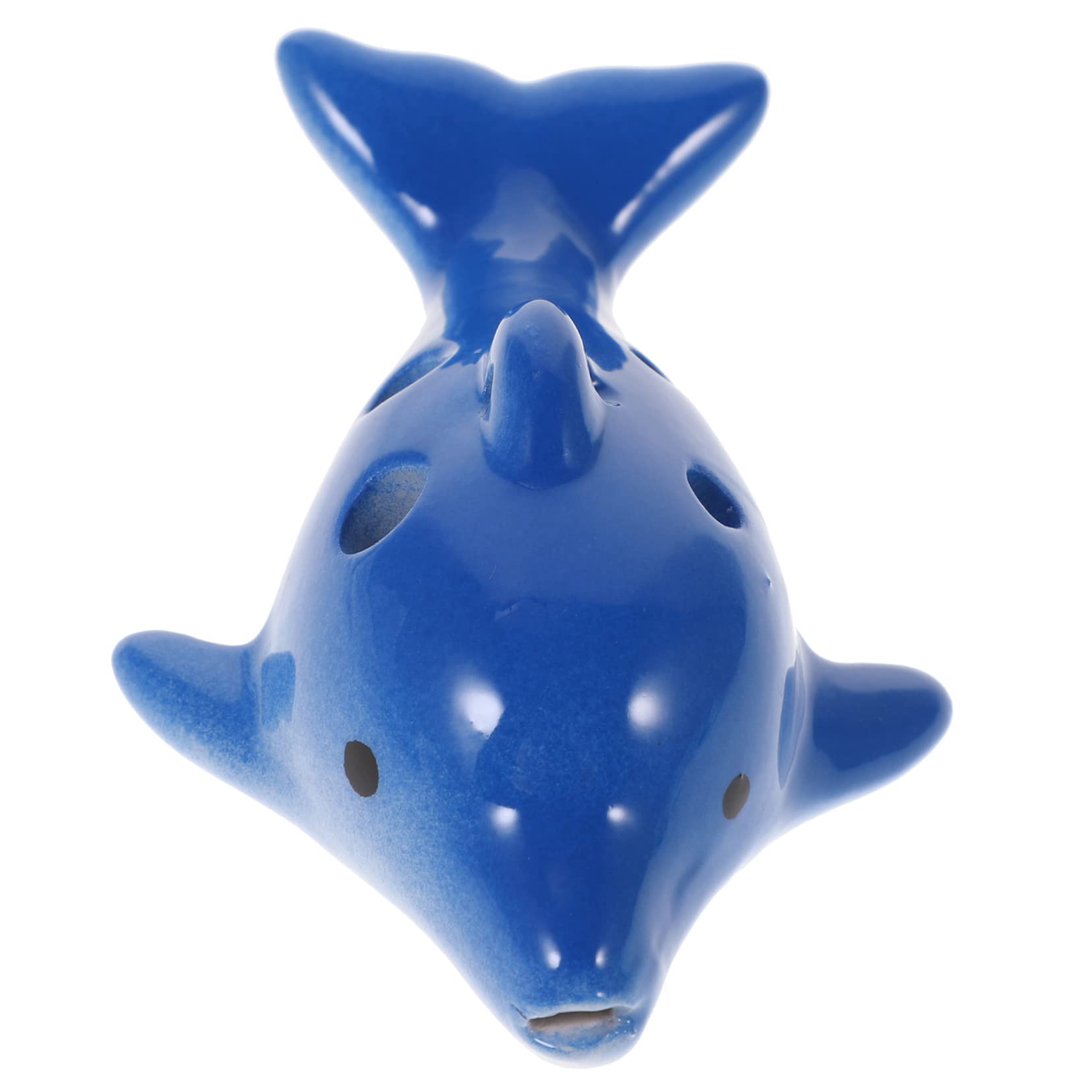 SWOOMEY Small Ceramic Dolphin Ocarina Wind Instrument for Beginners Durable Plaything for Music Learning present for Birthdays and Festivals