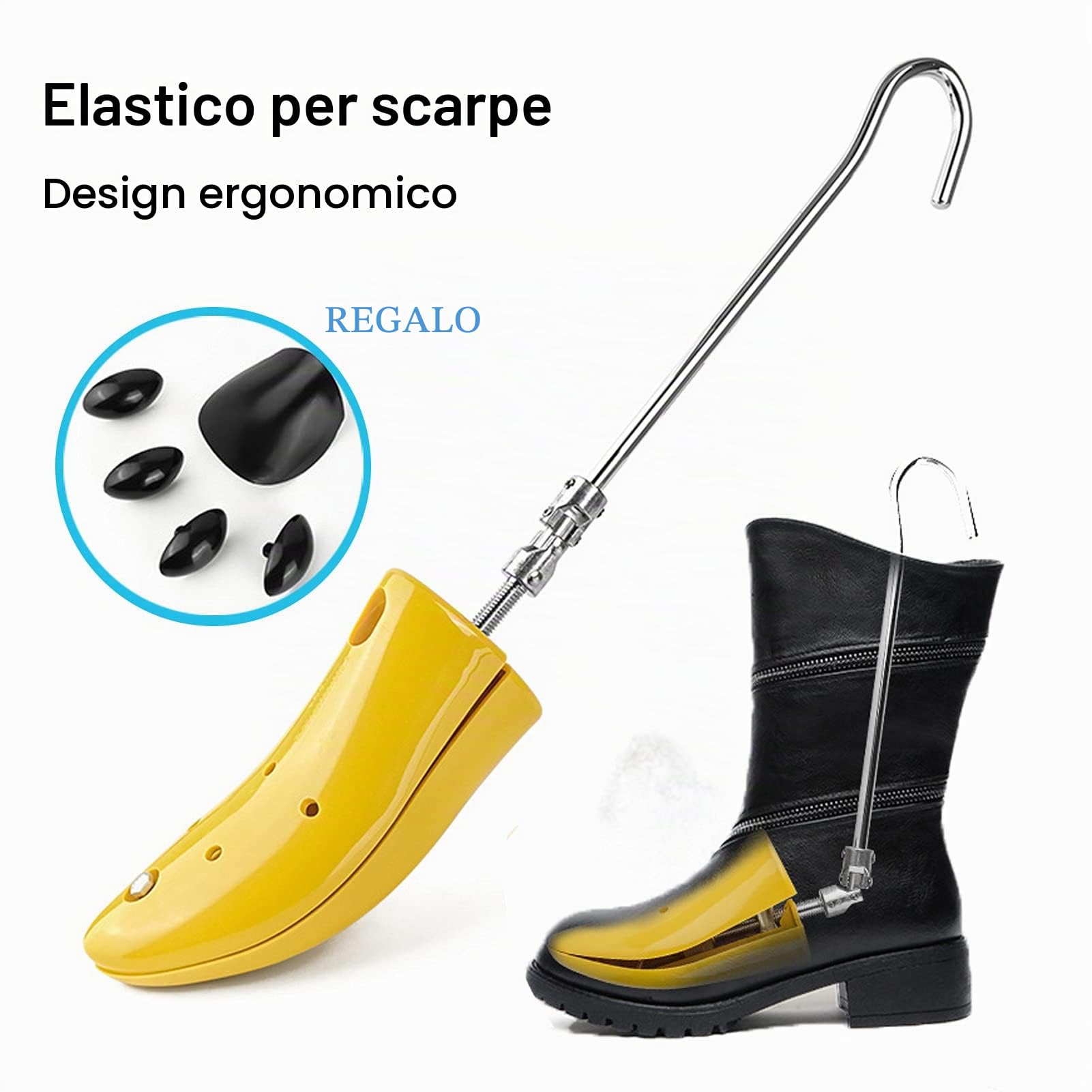 Allarga Scarpe Professionale a 4 vie, Regolabile Larghezza Tendiscarpe Plastica per Uomo Donna, Con Tappi Per Alluce Valgo, 1*ordinary S