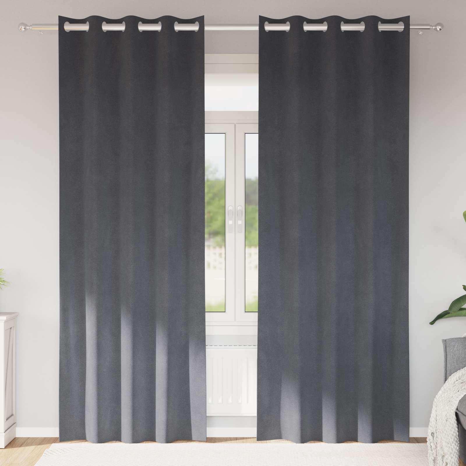 Tende oscuranti in velluto, 2 pezzi, 140 x 245 cm, colore: grigio chiaro