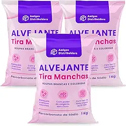 Alvejante sem Cloro 3kg Roupas Brancas e Coloridas Percarbonato de sódio