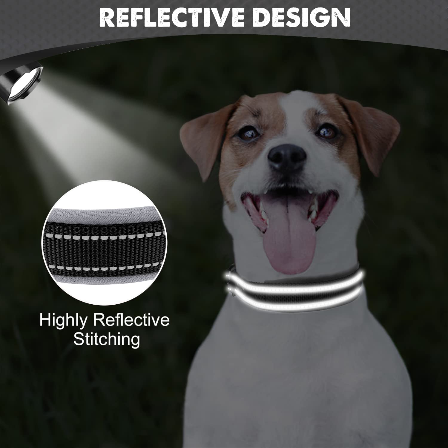 Joytale Reflective Dog Collar Small Dog, Balck, Small (30cm-40cm) - Image 4