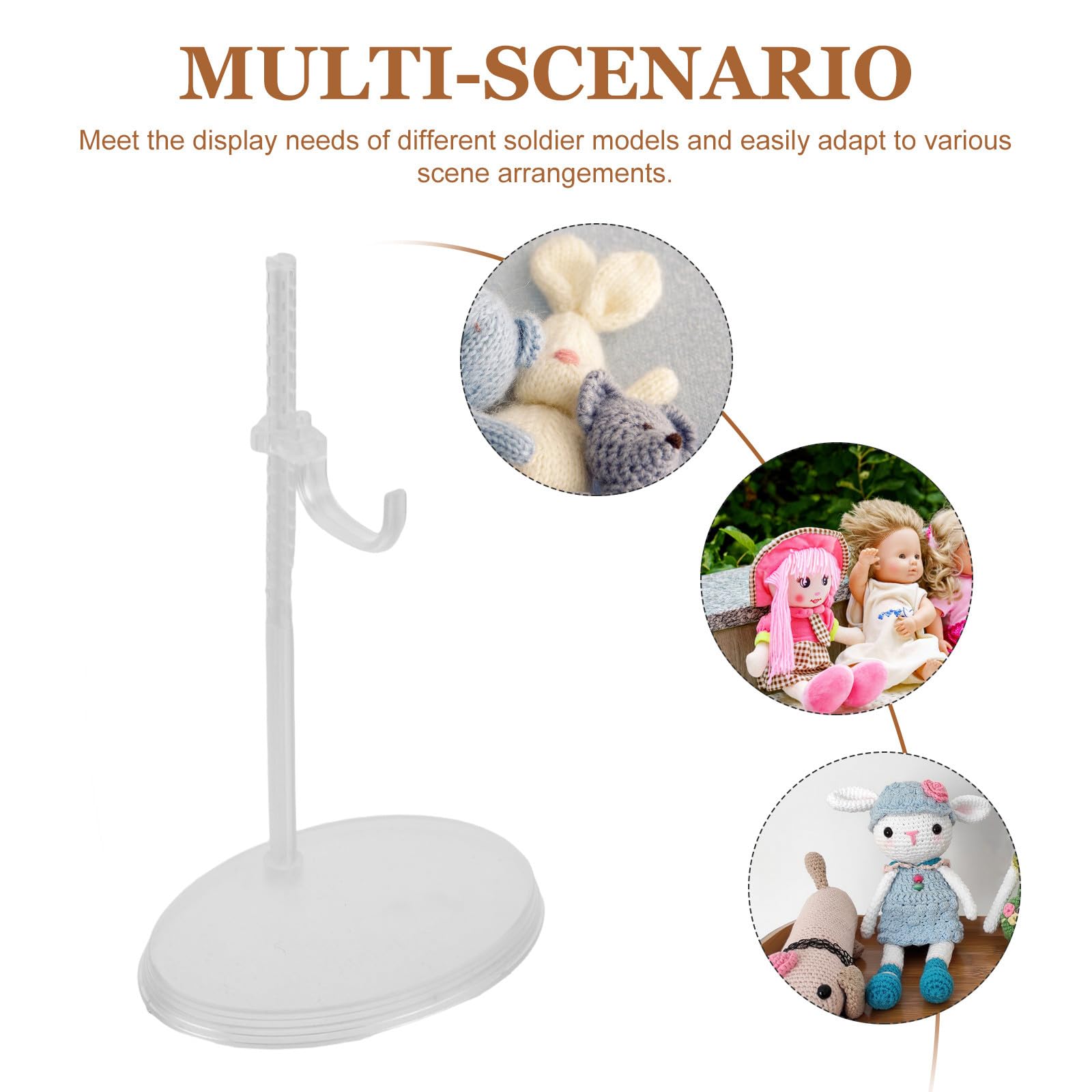 Gatuida Lot de 2 supports réglables pour figurines d'action - Présentoir pour poupées 1/6 - Support rétractable pour figurines stables - Supports pour modèles de collection