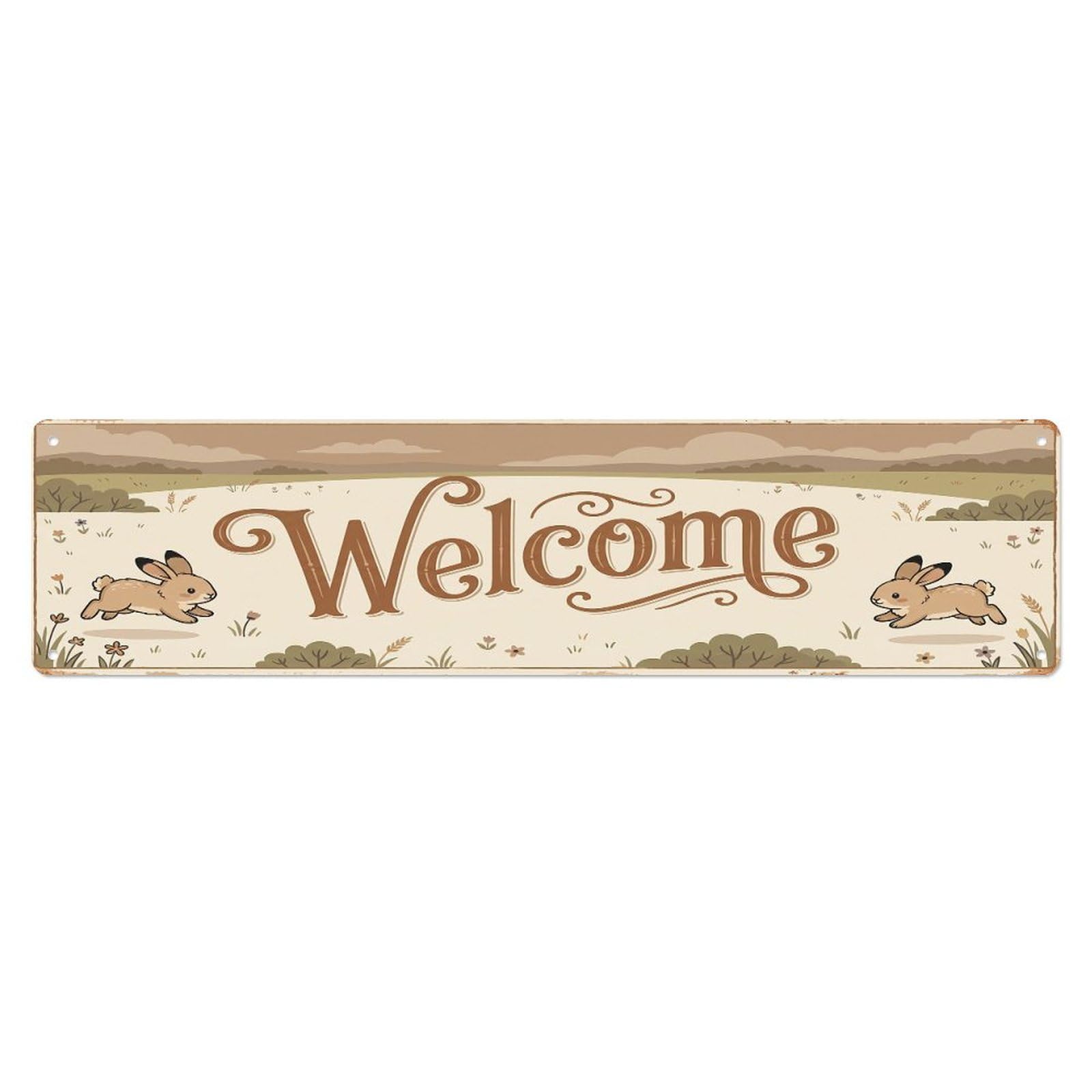 Cxhjca 4X16inch(10X40cm) Vintage Welcome Hare Swift Metal Tin Sign