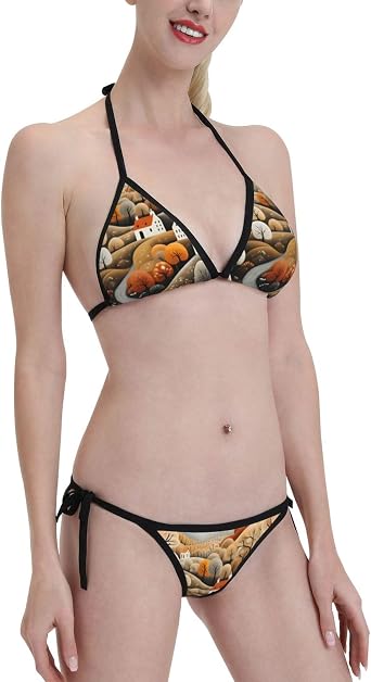 Two Piece Bikini Sets for Women Girls Sexy Swimsuit Cheeky Halter String Bathing Suit for Pool Beach Vacation