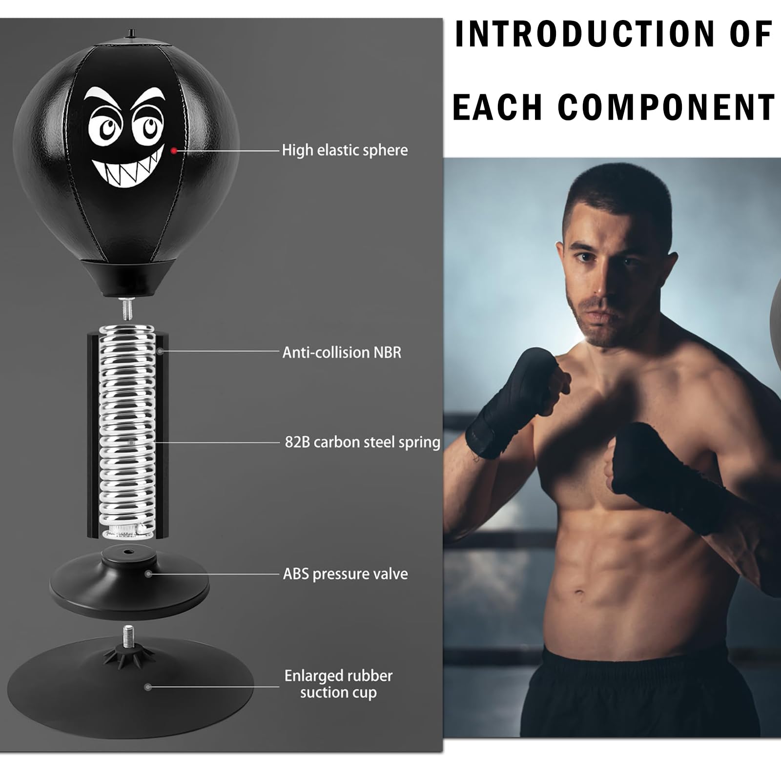 STFALI Punchingball Mit Saugnapf - Stressabbau Für Büro & Zuhause