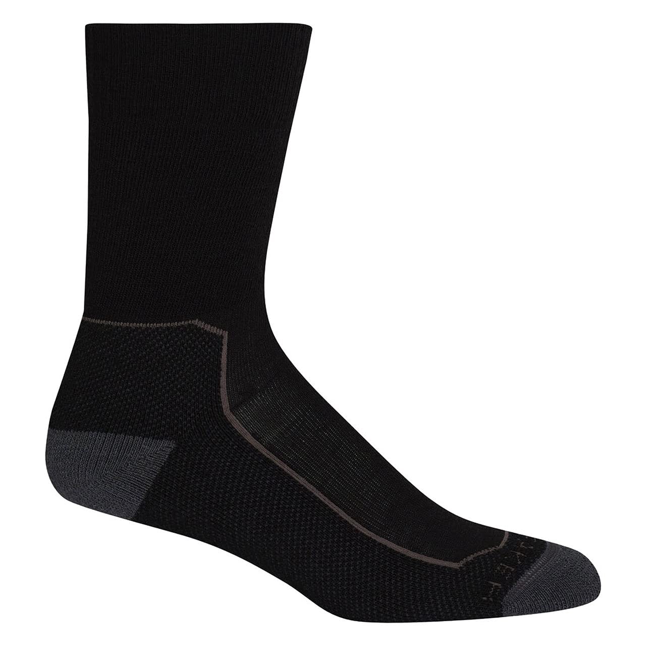 Icebreaker Hike+ Medium Crew Sock - Women's - Black/Monsoon/Mink - Small