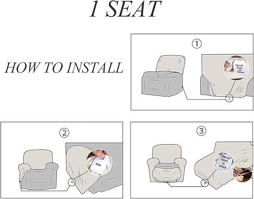 Stretch Relining Couch Chair Cover with Pocket, Jacquard Recliner Sofa Covers Reclining Slipcovers Printed Furniture Protector with Elastic Bottom Stretch Relining Couch Chair Cover with Pocket, Jacquard Recliner Sofa Covers Reclining Slipcovers Printed Furniture Protector with Elastic Bottom