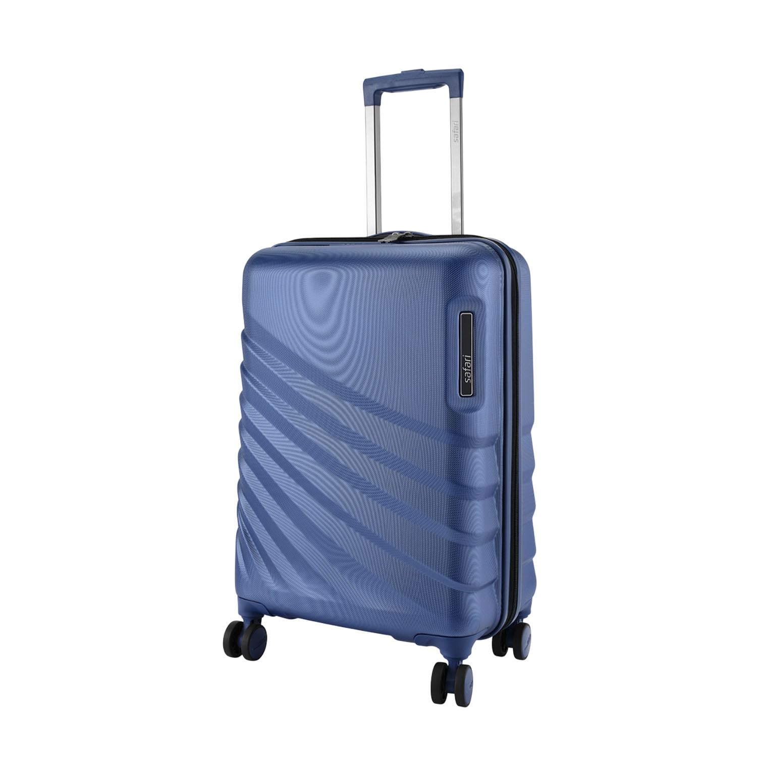 Safari Select Polaris PRO 56 Cms Cabin Trolley Bag Hard Case Polycarbonate 8 Wheels with 360 Degree Rotation Recessed TSA Lock Anti-Theft Zipper Trolley Bags for Travel Suitcase for Travel Titan Blue