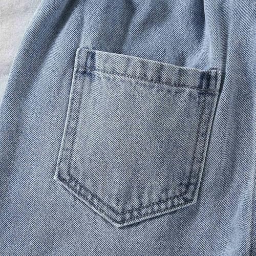 Short jean fille coupe ample à jambes larges pour adolescent