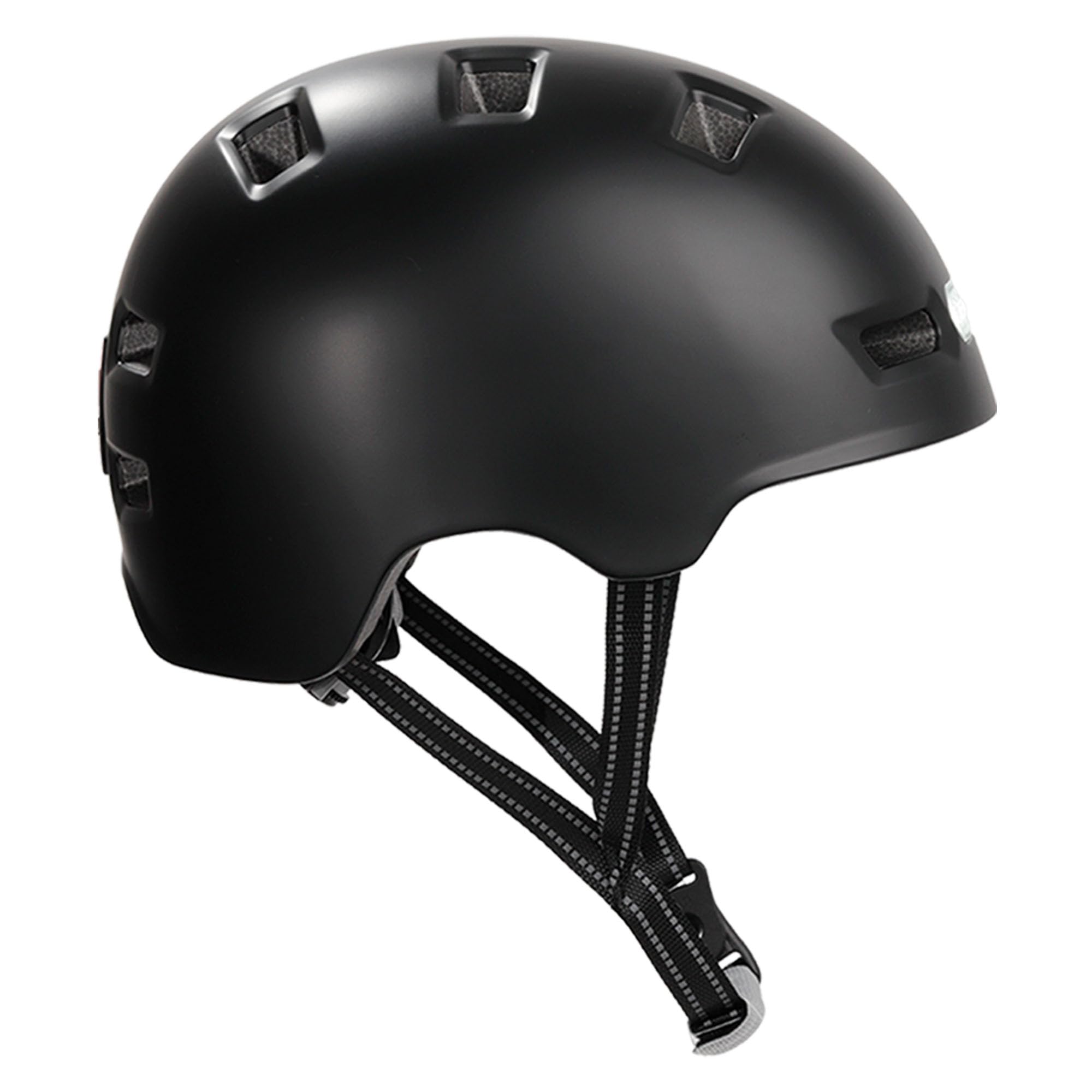 Crazy Safety Vertigo Casque De Vélo Noir Mat Lumière Avant Et Arrière USB | Casque pour Trottinette, Skateboard, Rollers et Vélo BMX, Casque de Vélo de Ville pour Hommes et Femmes | L 57-61 cm